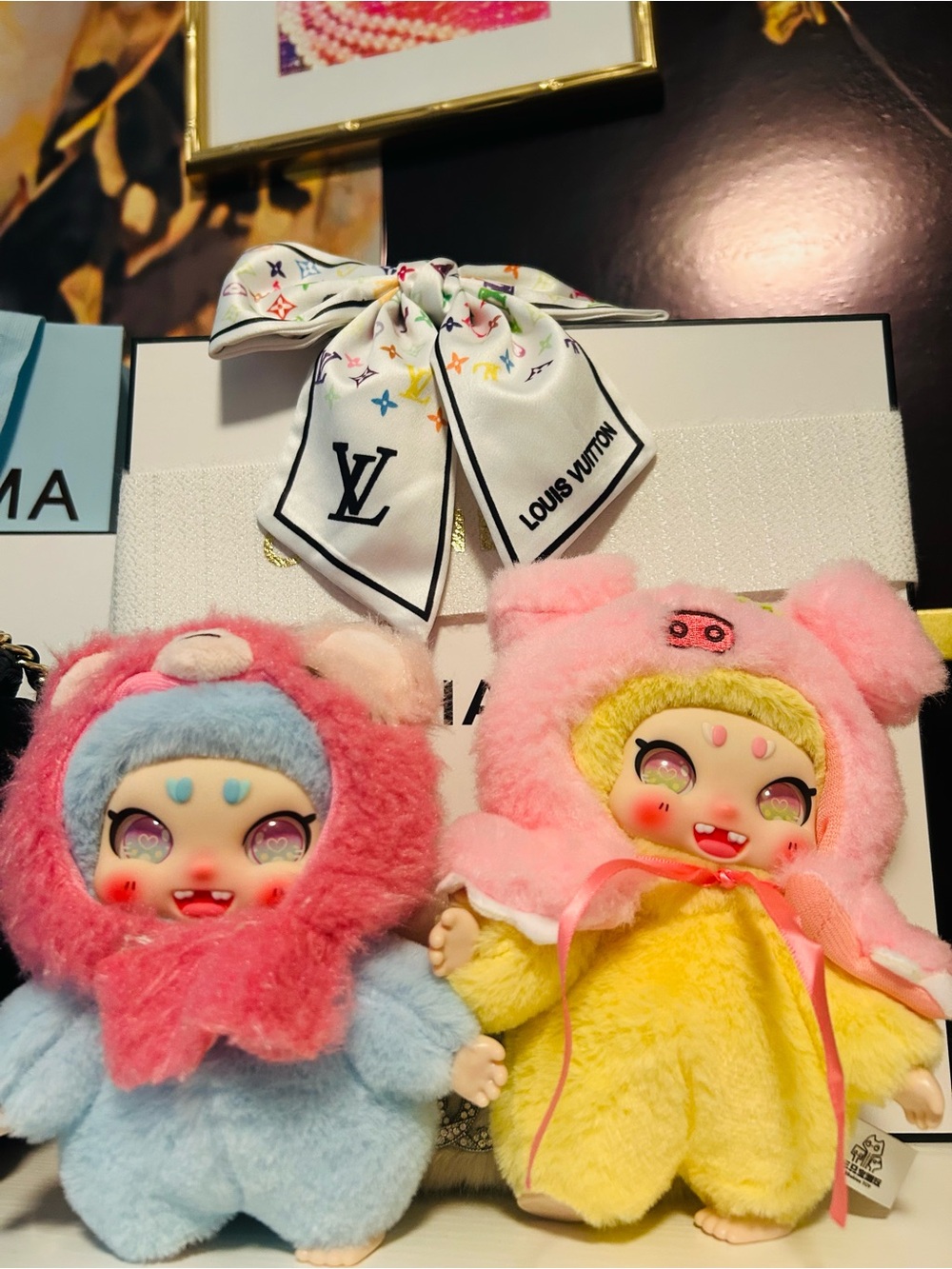 Cute Plush Character Dolls Set - Pink & Yellow Xira Cuties
